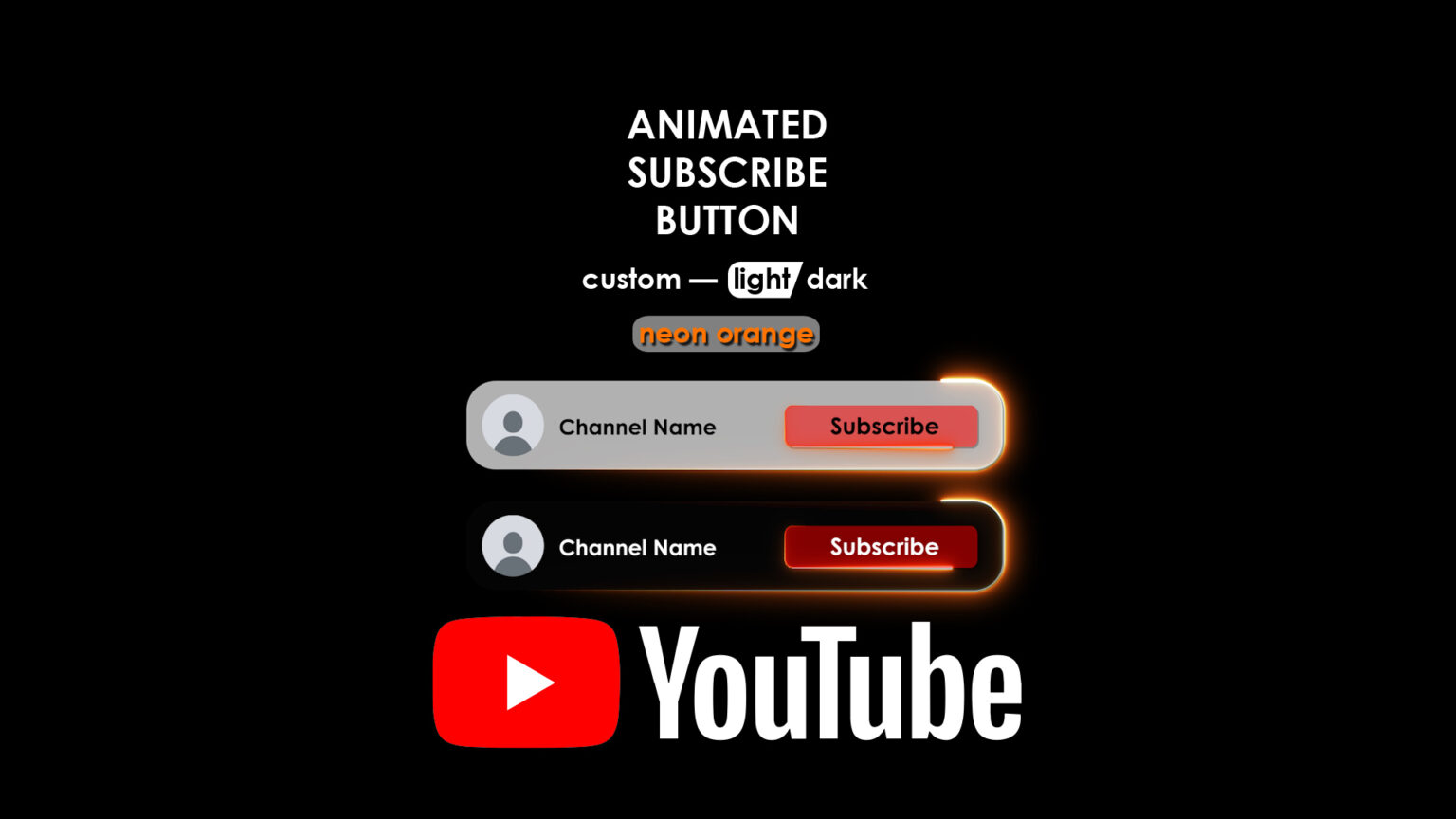 Customizable Neon Orange Subscribe Animation MOGRT - Elias Ting