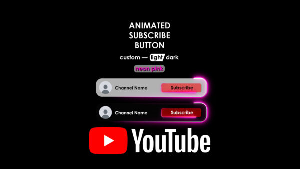 Customizable Neon Pink Subscribe Animation MOGRT - Elias Ting