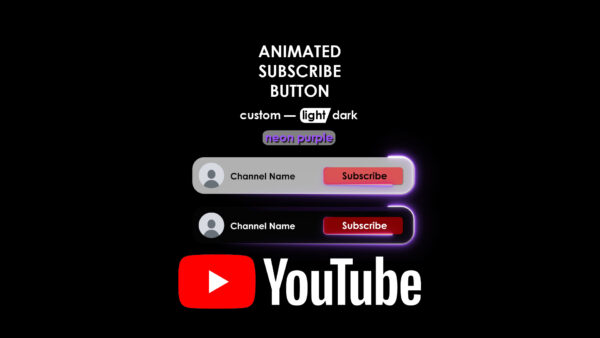 Customizable Neon Purple Subscribe Animation MOGRT - Elias Ting