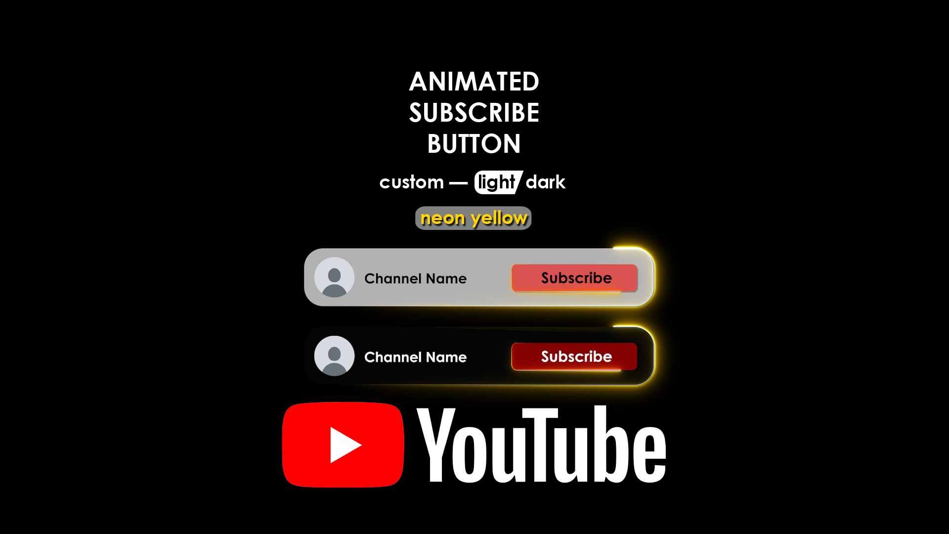 Customizable Neon Yellow Subscribe Animation MOGRT - Elias Ting